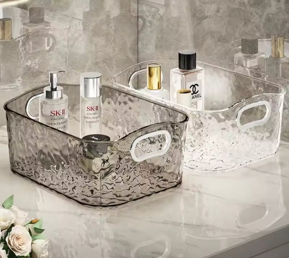 Acrylics Makeup Storage Organizer, Makeup Organizer Basket With Handle, Transparent Bathroom Storage Organizer Acrylics Makeup Storage Organizer, Makeup Organizer Basket With Handle, Transparent Bathroom Storage Organizer